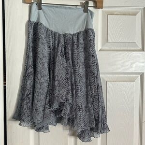 Free People Asymmetrical Skirt in Light Blue and Black